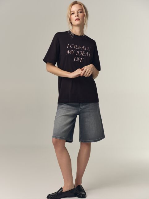 Футболка из хлопка с рисунком «Ideal life» LD 3036 - купить в интернет-магазине Conte
