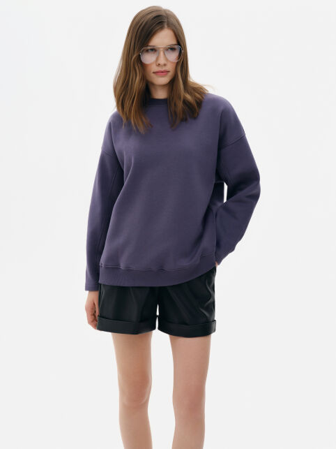 Свободный свитшот из футера с акцентными манжетами LD 3229 - купить в интернет-магазине Conte