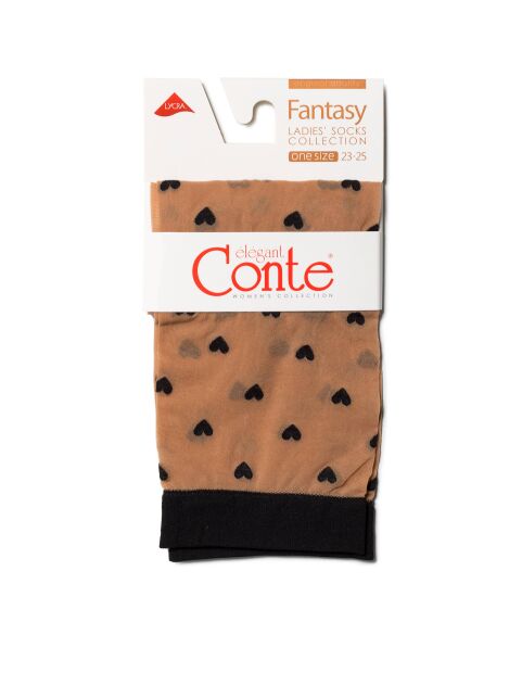 Тонкие носки FANTASY с рисунком "сердечки" - купить в интернет-магазине Conte
