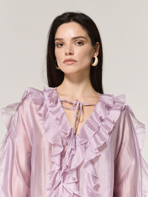 Блуза из полупрозрачной ткани с воланами LBL 3523 - купить в интернет-магазине Conte