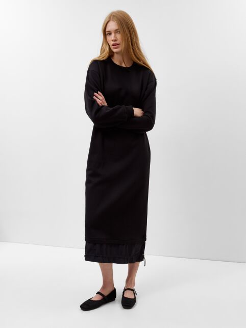 Платье из футера с начёсом и фактурной вставкой по низу LPL 3228 - купить в интернет-магазине Conte