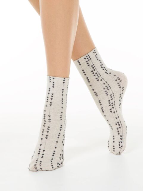 Носки с принтом из хлопка и льна, модель 253 - купить в интернет-магазине Conte
