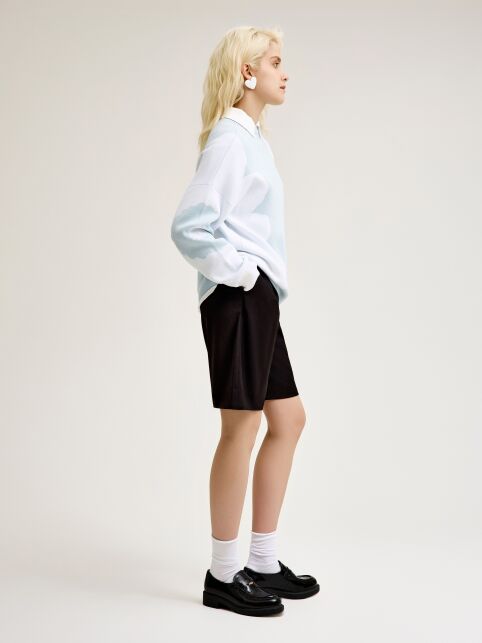 Джемпер объёмного силуэта с цветочным рисунком LDK 24122 - купить в интернет-магазине Conte