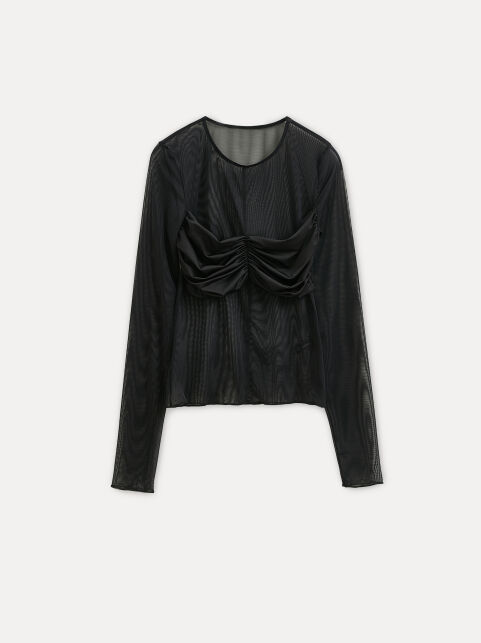 Лонгслив из сетки с драпировкой «бандо» LD 3409 - купить в интернет-магазине Conte