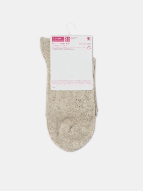 Носки из хлопка и льна с ажурным рисунком - купить в интернет-магазине Conte