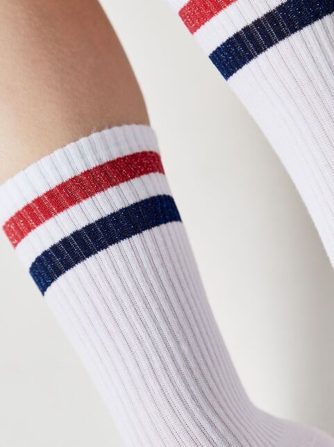Удлиненные хлопковые носки ACTIVE с яркими полосками из люрекса - купить в интернет-магазине Conte