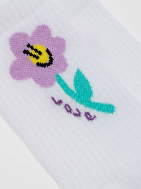 Удлиненные носки из хлопка в рубчик с рисунком "Цветок" - купить в интернет-магазине Conte