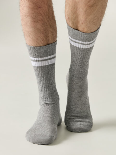 Удлинённые носки с контрастными полосами на резинке - купить в интернет-магазине Conte