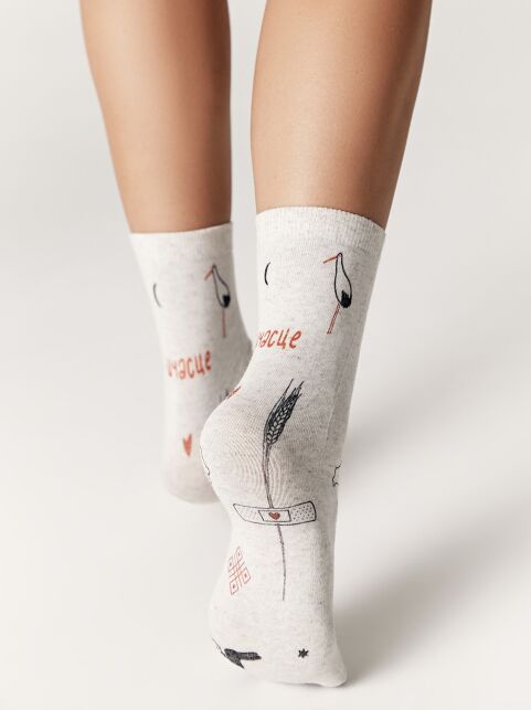 Носки из смесовой пряжи с хлопком и льном «Шчасце» - купить в интернет-магазине Conte