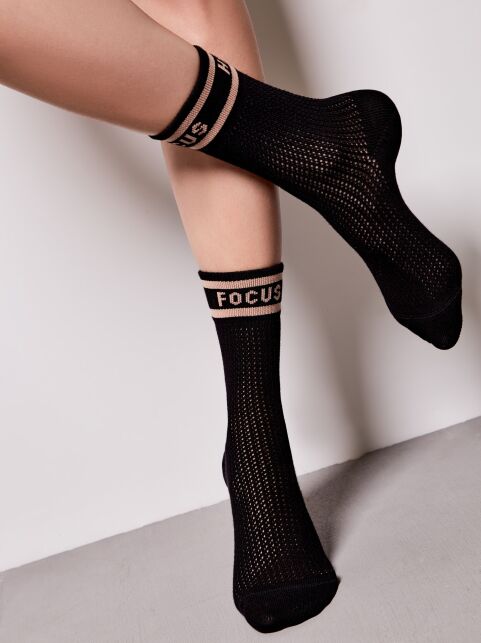 Удлиненные хлопковые носки c ажурным переплетением «Focus» - купить в интернет-магазине Conte