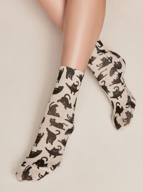 Носки с принтом из смесовой пряжи с хлопком и льном «Yoga» - купить в интернет-магазине Conte