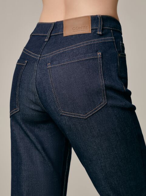 Джинсы mom с высокой посадкой из raw-денима CON-546 - купить в интернет-магазине Conte