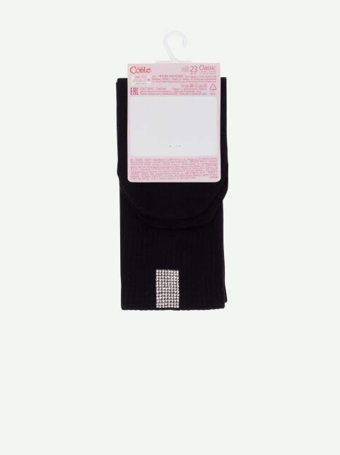 Носки из хлопка в рубчик с сияющим декором из стразов - купить в интернет-магазине Conte