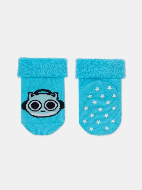 Махровые бирюзовые носки SOF-TIKI с антискользящей стопой - купить в интернет-магазине Conte