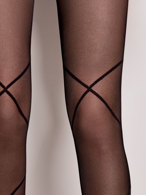 Колготки с имитацией шнуровки и эффектом мелкой сетки Intrigue - купить в интернет-магазине Conte
