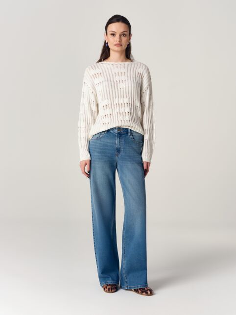 Синие джинсы wide leg из eco-friendly денима CON-881 - купить в интернет-магазине Conte