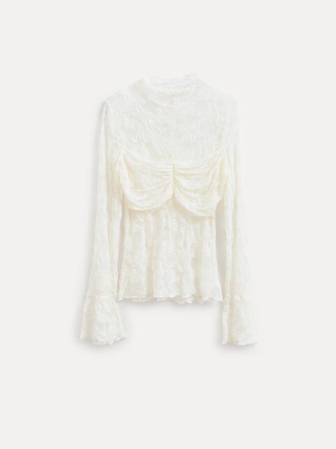 Лонгслив из кружева с драпировкой «бандо» LD 3491 - купить в интернет-магазине Conte