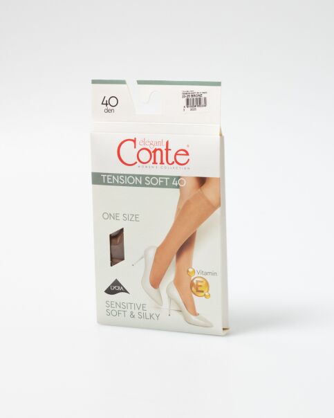 Плотные эластичные женские гольфы TENSION SOFT 40 (1 пара в упаковке) цвет бронза - купить в интернет-магазине Conte