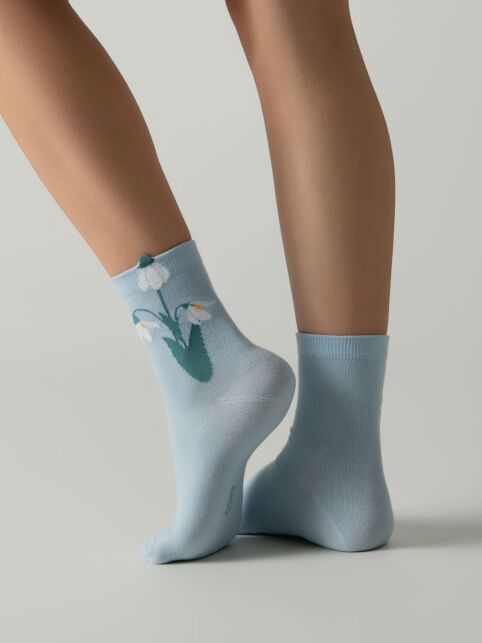 Удлинённые носки из хлопка с пикотом «Подснежник» - купить в интернет-магазине Conte