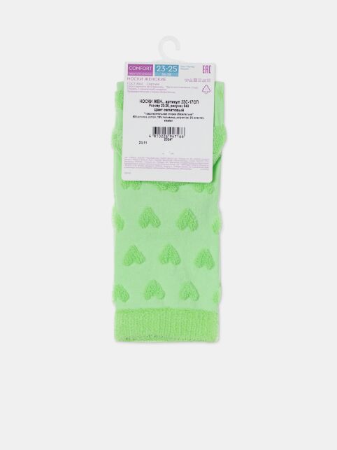 Махровые носки из хлопка с объемным рисунком «сердечки» COMFORT, модель 549 - купить в интернет-магазине Conte