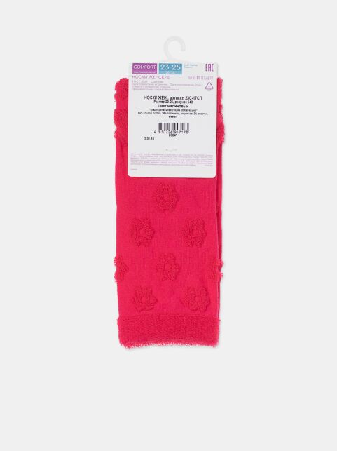 Махровые носки из хлопка с объемным рисунком «цветочки» COMFORT, модель 548 - купить в интернет-магазине Conte