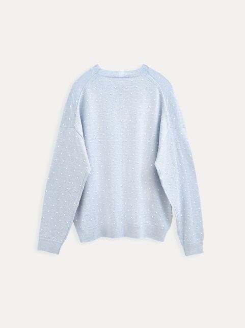 Джемпер с рисунком «в точки» из пряжи с хлопком и модалом LDK 24110 - купить в интернет-магазине Conte