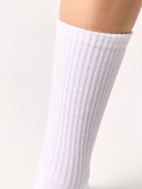 Удлиненные детские носки из хлопка в рубчик - купить в интернет-магазине Conte