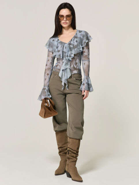 Лонгслив из сетки с воланами LD 3485 - купить в интернет-магазине Conte