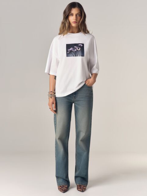 Удлинённая хлопковая футболка Floriography с принтом «Анемоны» LD 3468 - купить в интернет-магазине Conte