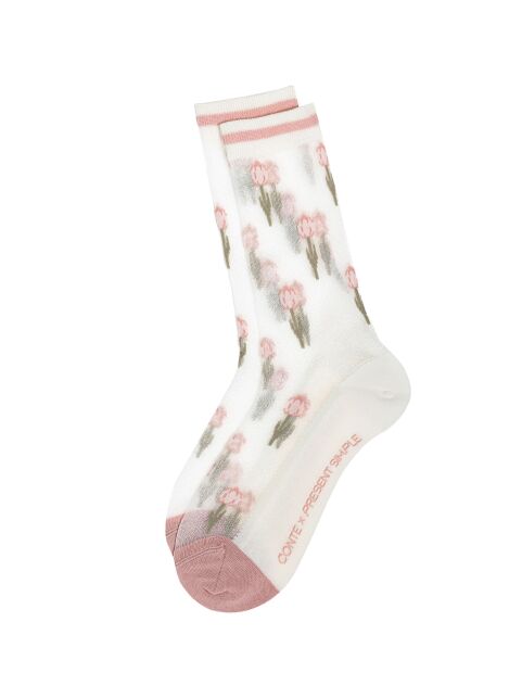 Удлиненные носки с рисунком «тюльпаны» CONTE х PRESENT SIMPLE - купить в интернет-магазине Conte