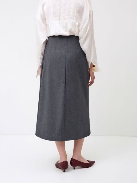Юбка-midi на запах из костюмной ткани LU 3260 - купить в интернет-магазине Conte