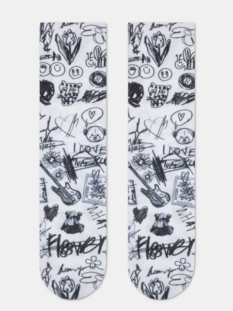 Удлиненные носки с хлопком "Sketch" - купить в интернет-магазине Conte