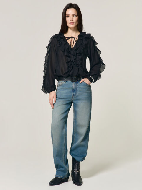 Блуза из полупрозрачной ткани с воланами LBL 3523 - купить в интернет-магазине Conte