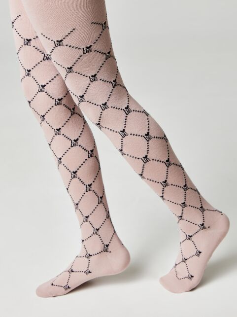 Колготки из хлопка с геометрическим рисунком «Love» - купить в интернет-магазине Conte
