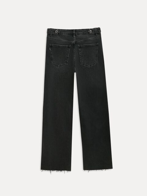 Чёрные джинсы straight с декоративными патами СON-797 - купить в интернет-магазине Conte