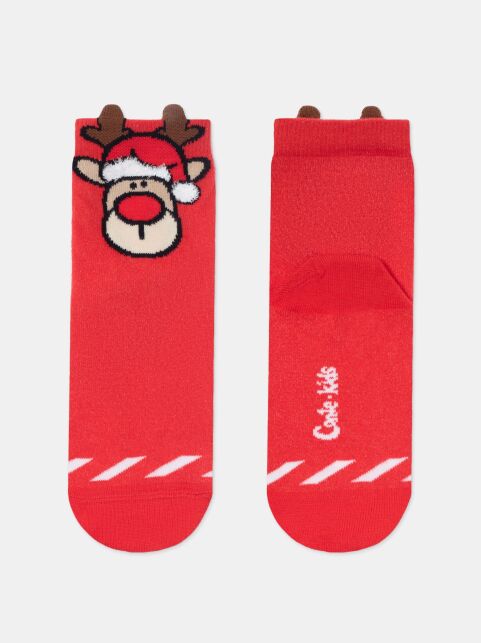 Новогодние носки с пикотом «Рудольф» - купить в интернет-магазине Conte