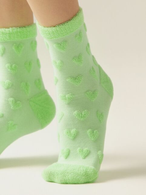 Махровые носки из хлопка с объемным рисунком «сердечки» COMFORT, модель 549 - купить в интернет-магазине Conte