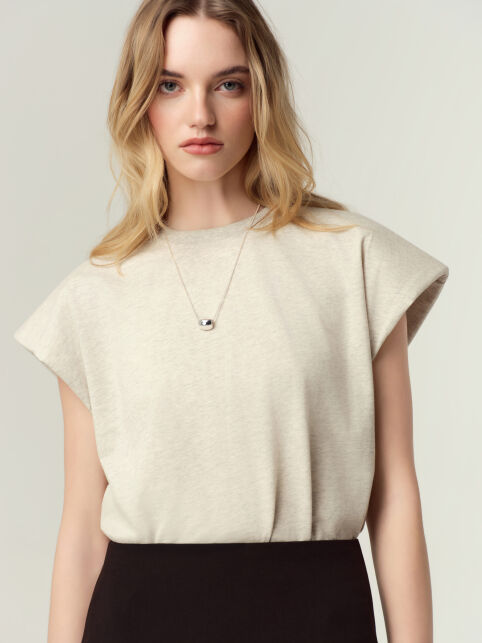 Футболка из хлопка с подплечниками LBL 3450 - купить в интернет-магазине Conte