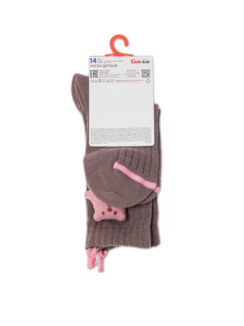 Удлиненные носки в рубчик с декоративной игрушкой «Вear» - купить в интернет-магазине Conte