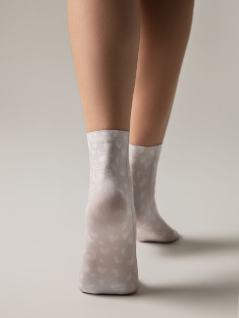 Носки с рисунком «Белые сердечки» - купить в интернет-магазине Conte