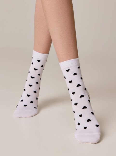 Хлопковые носки CLASSIC с рисунками "Сердечки" - купить в интернет-магазине Conte