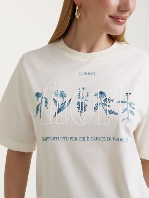 Футболка из хлопка с рисунком «Fiori» LD 3036 - купить в интернет-магазине Conte