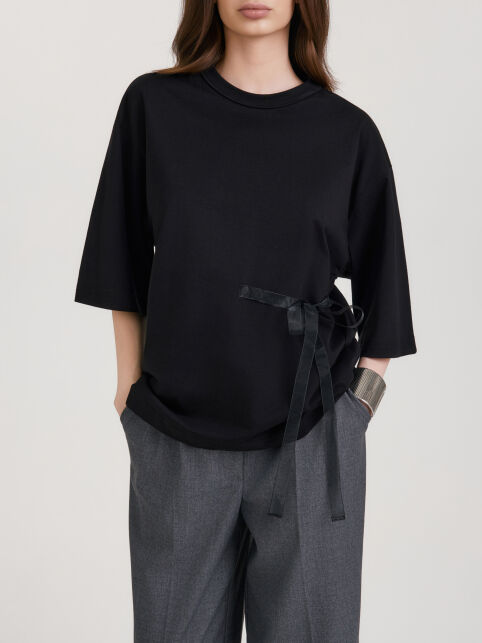 Футболка из хлопка с завязками-лентами сбоку на талии LD 3444 - купить в интернет-магазине Conte