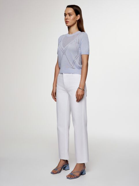 Классические белые джинсы прямого кроя CON-613 - купить в интернет-магазине Conte