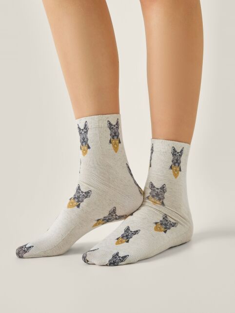 Носки со льном из лимитированной коллекции BEST FRIENDS «Шотландский терьер» - купить в интернет-магазине Conte