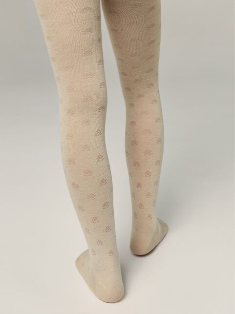 Хлопковые колготки с рисунком «цветы» - купить в интернет-магазине Conte