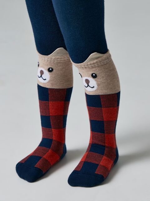 Колготки детские TIP-TOP Медвежата темно-синий красный Колготки детские TIP-TOP Медвежата темно-синий красный - купить в интернет-магазине Conte