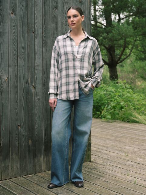 Рубашка из вискозы в клетку LRU 3315 - купить в интернет-магазине Conte