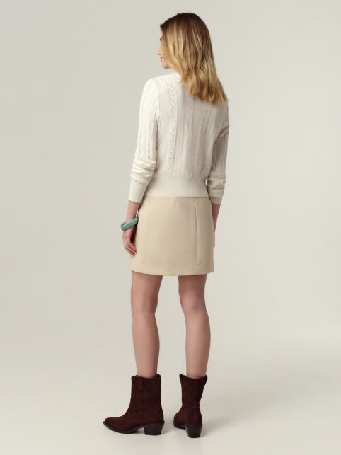 Укороченный джемпер в сердечки из пряжи с вискозой LDK2576 - купить в интернет-магазине Conte