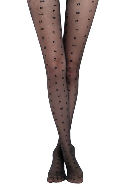 Колготки c заниженной талией с рисунком «буквы» Combination - купить в интернет-магазине Conte